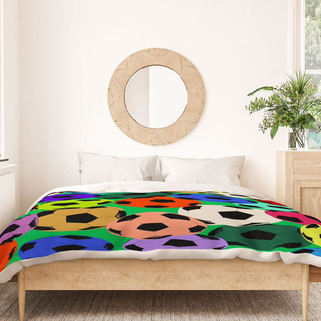 Society6 Design Studio World Cup Football Rainbow Duvet Cover