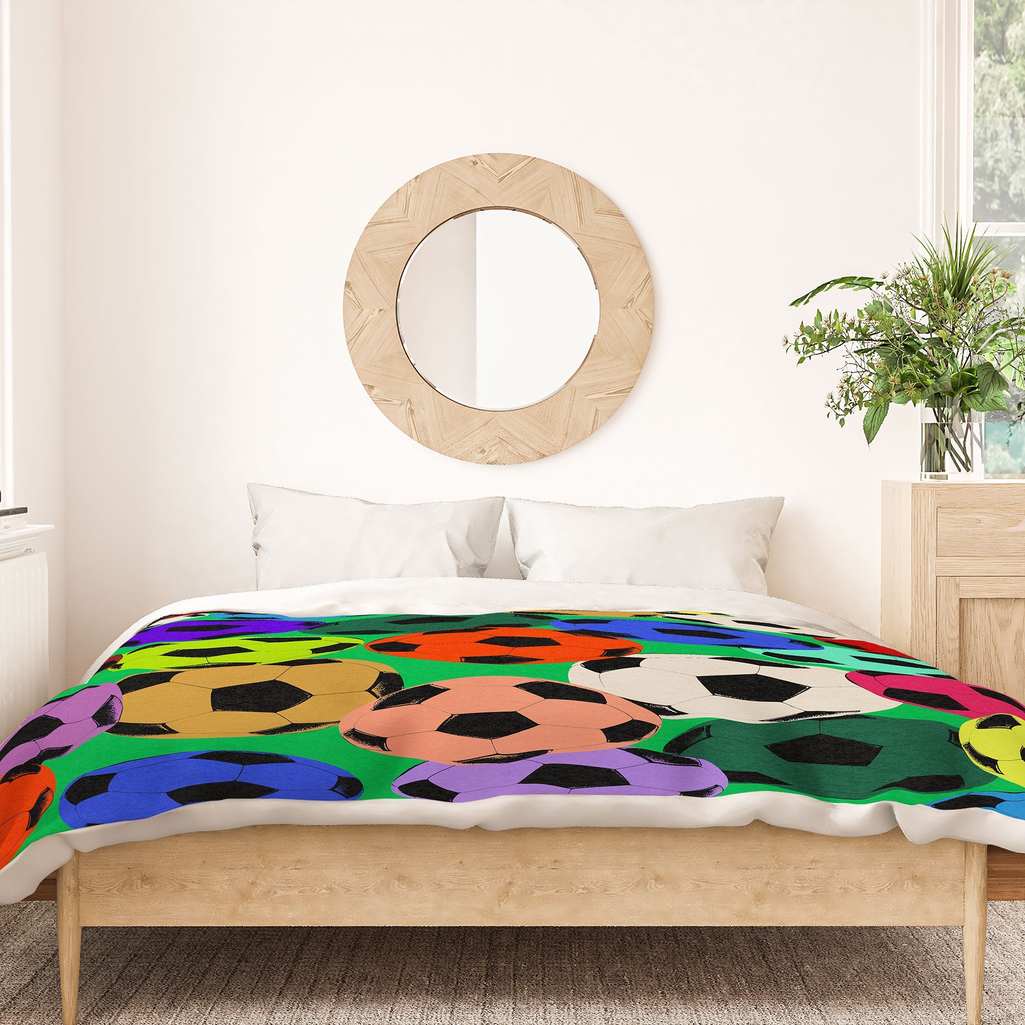 Society6 Design Studio World Cup Football Rainbow Duvet Cover