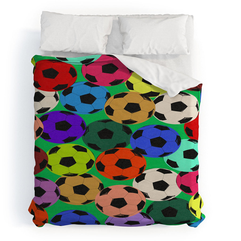 Society6 Design Studio World Cup Football Rainbow Duvet Cover