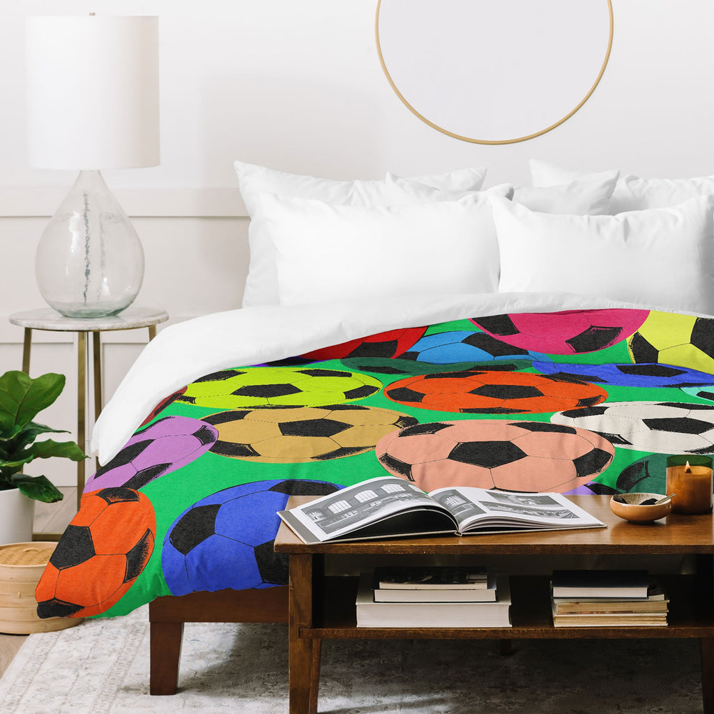 Society6 Design Studio World Cup Football Rainbow Duvet Cover