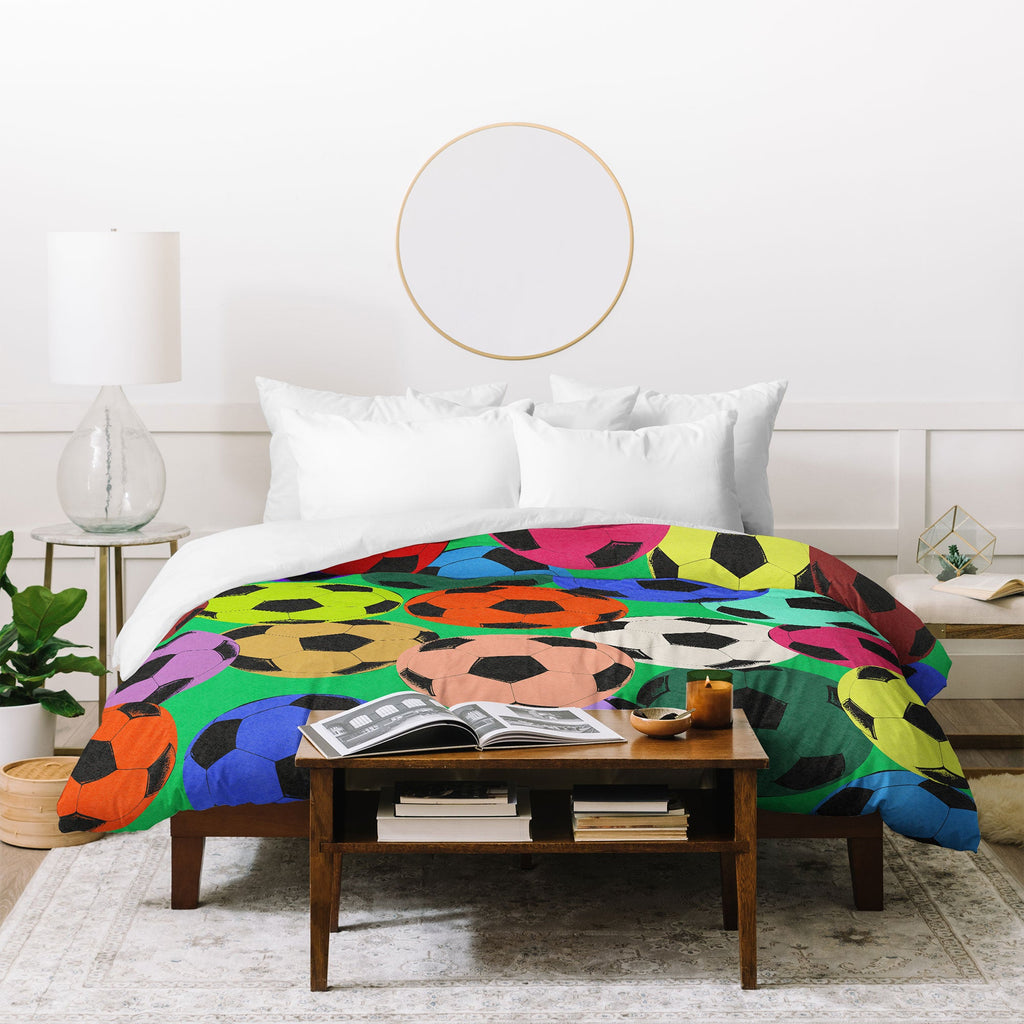 Society6 Design Studio World Cup Football Rainbow Duvet Cover