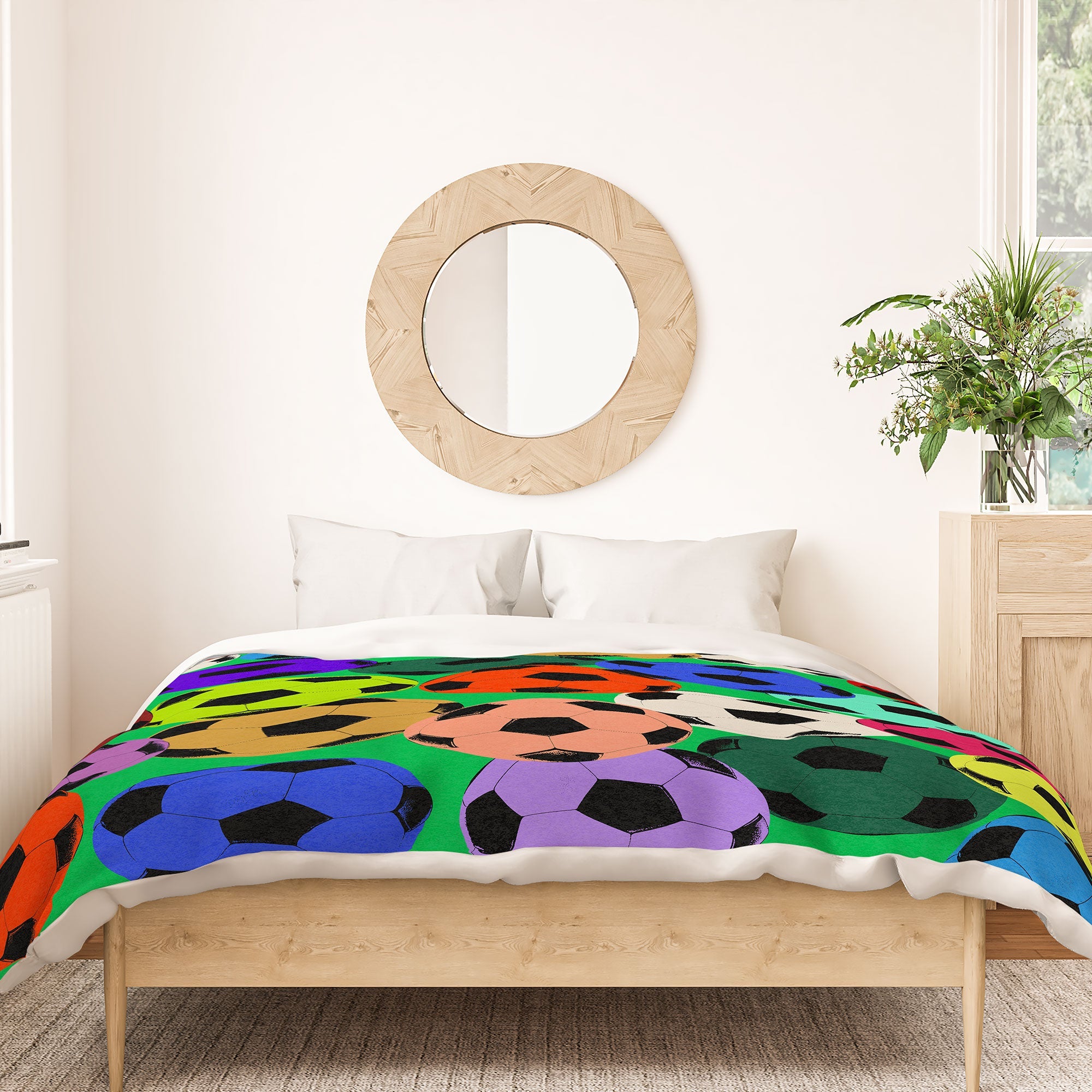 Society6 Design Studio World Cup Football Rainbow Duvet Cover
