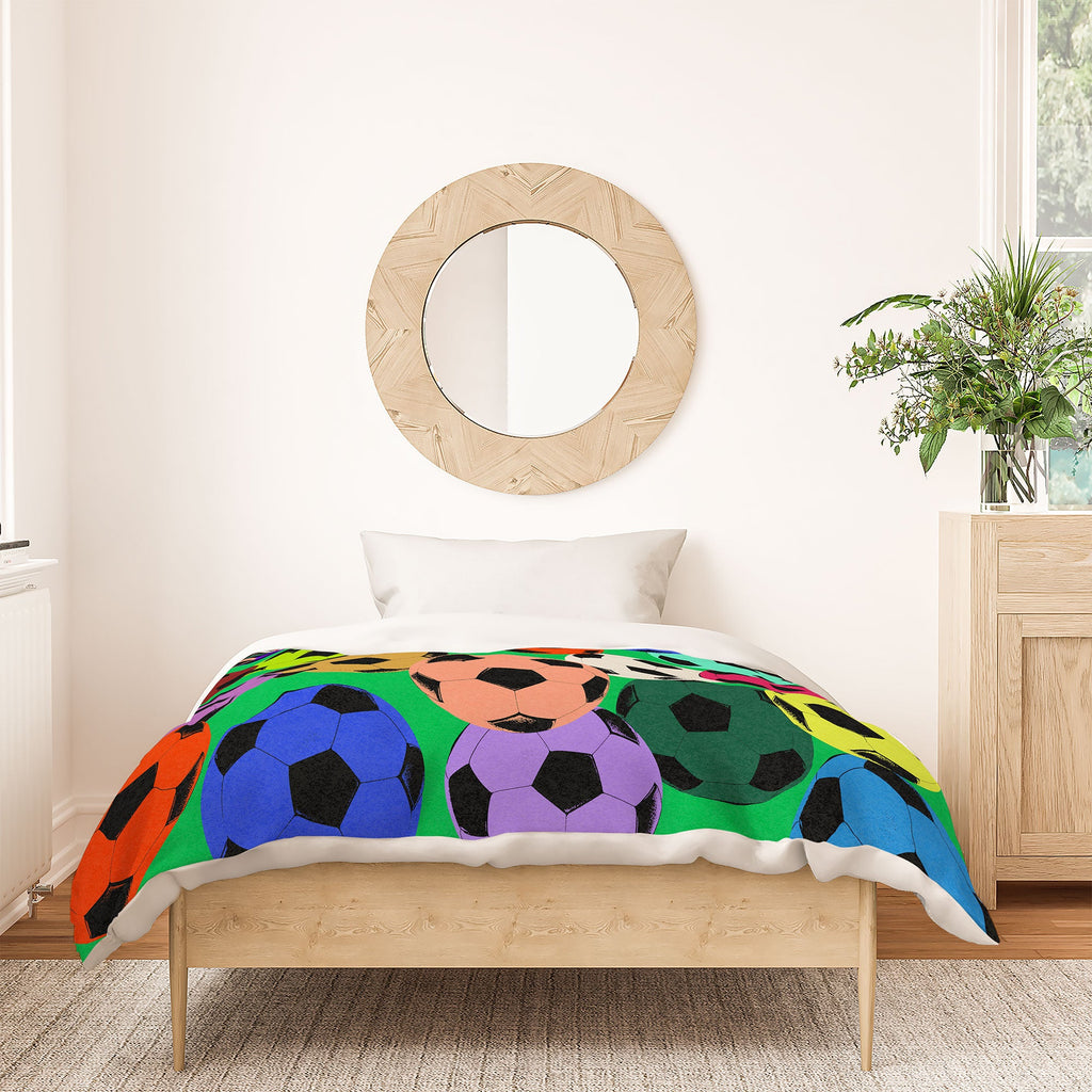 Society6 Design Studio World Cup Football Rainbow Duvet Cover