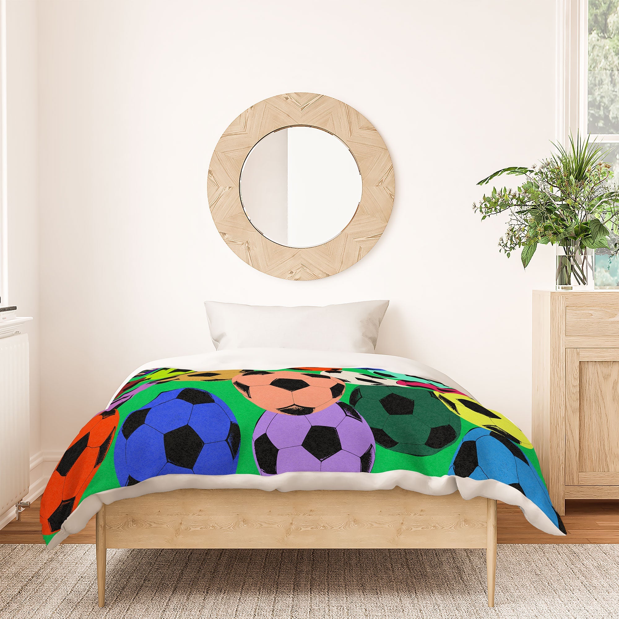 Society6 Design Studio World Cup Football Rainbow Duvet Cover