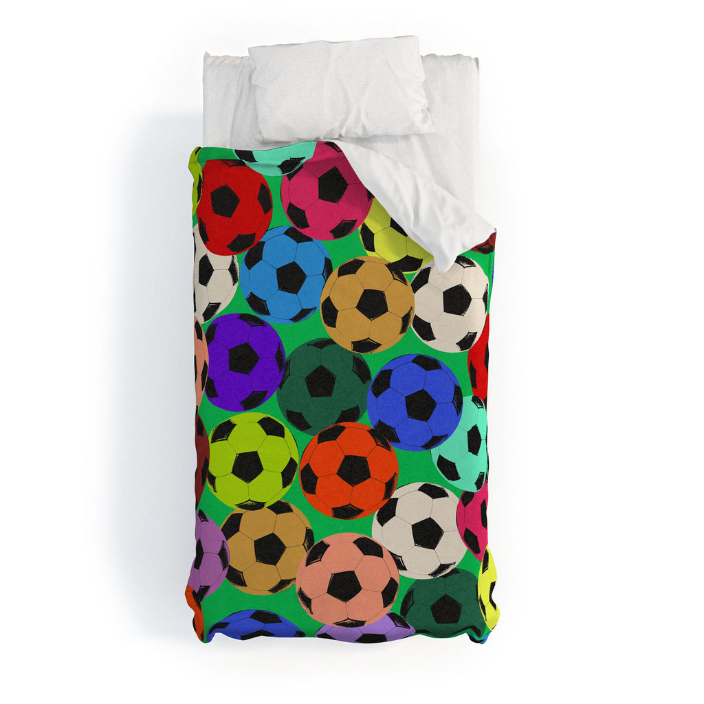 Society6 Design Studio World Cup Football Rainbow Duvet Cover