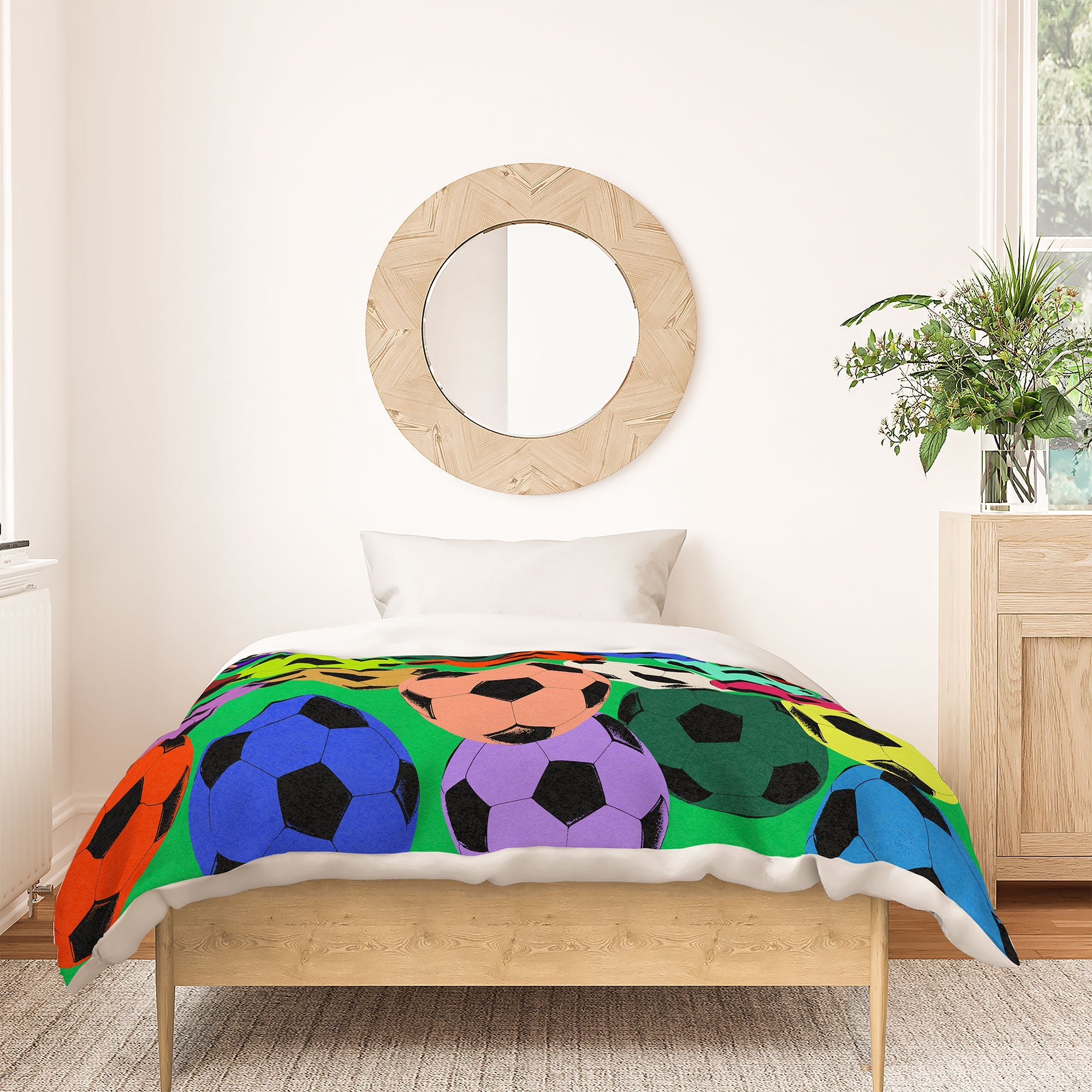 Society6 Design Studio World Cup Football Rainbow Duvet Cover