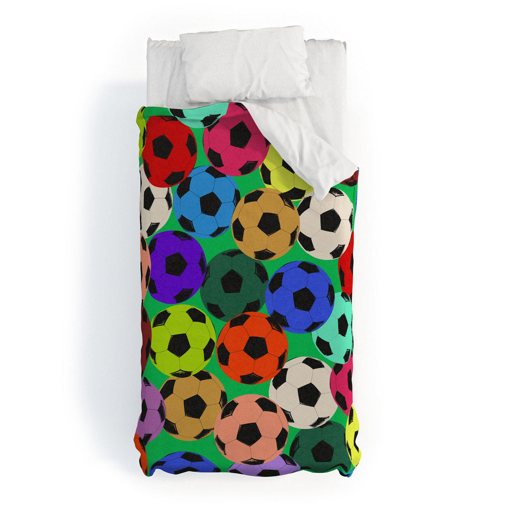 Society6 Design Studio World Cup Football Rainbow Duvet Cover