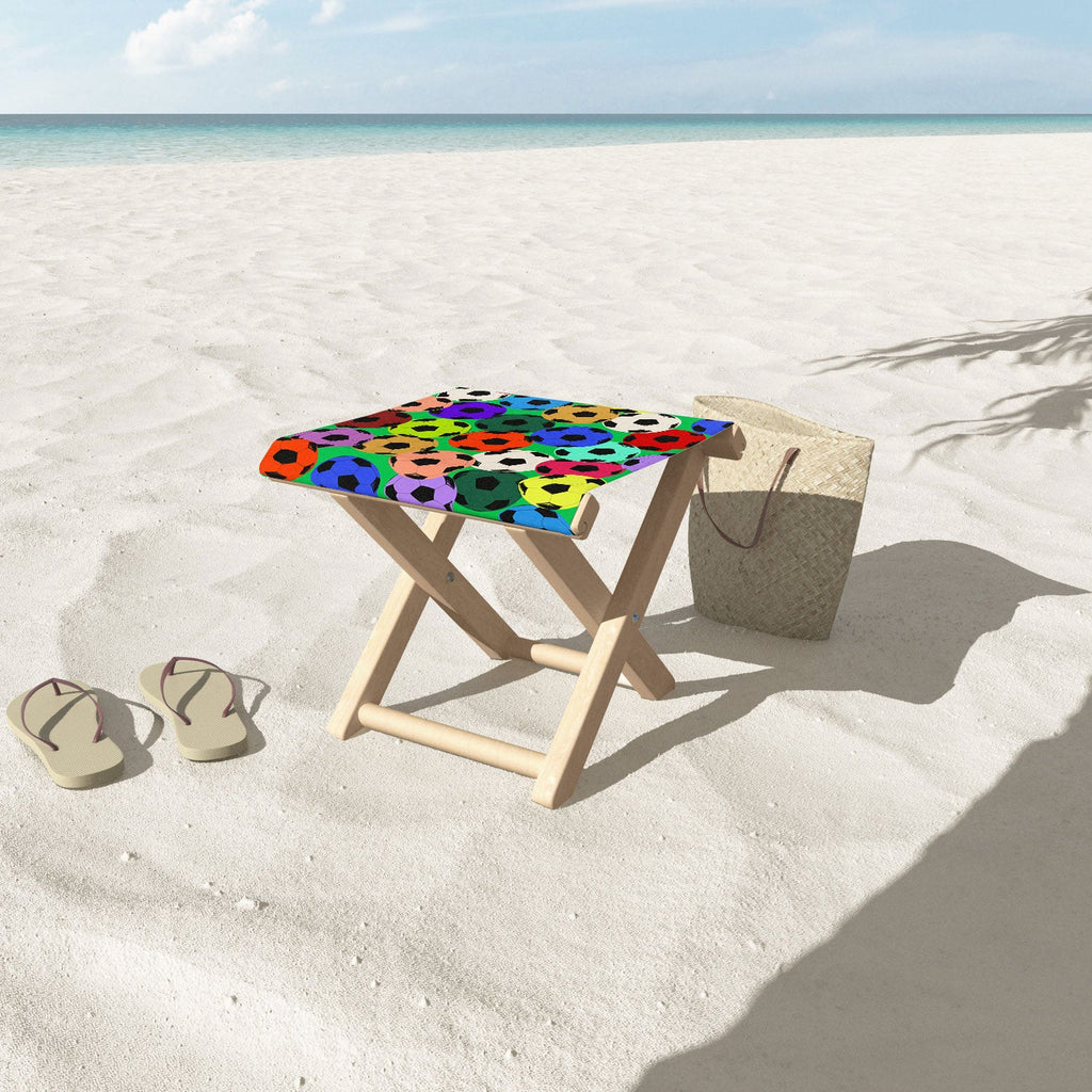 Society6 Design Studio World Cup Football Rainbow Folding Stool