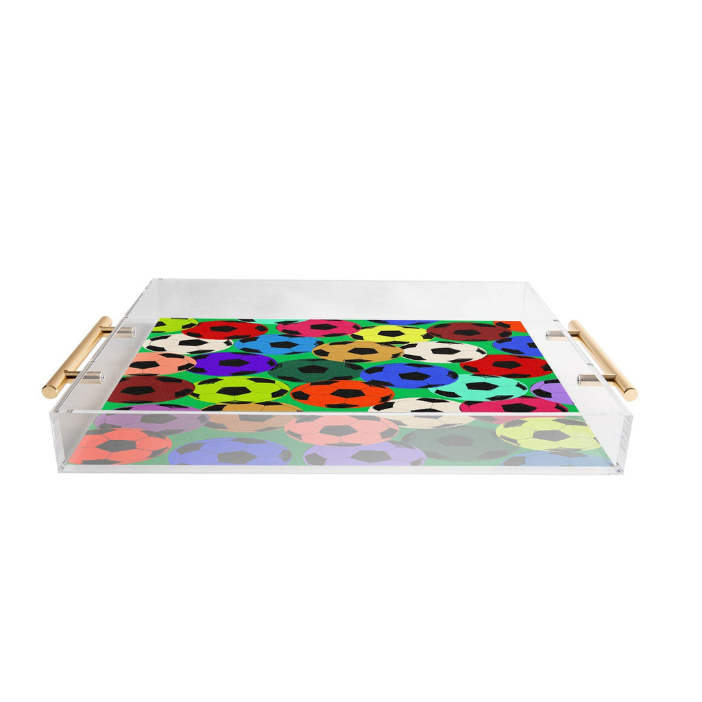 Society6 Design Studio World Cup Football Rainbow Acrylic Tray