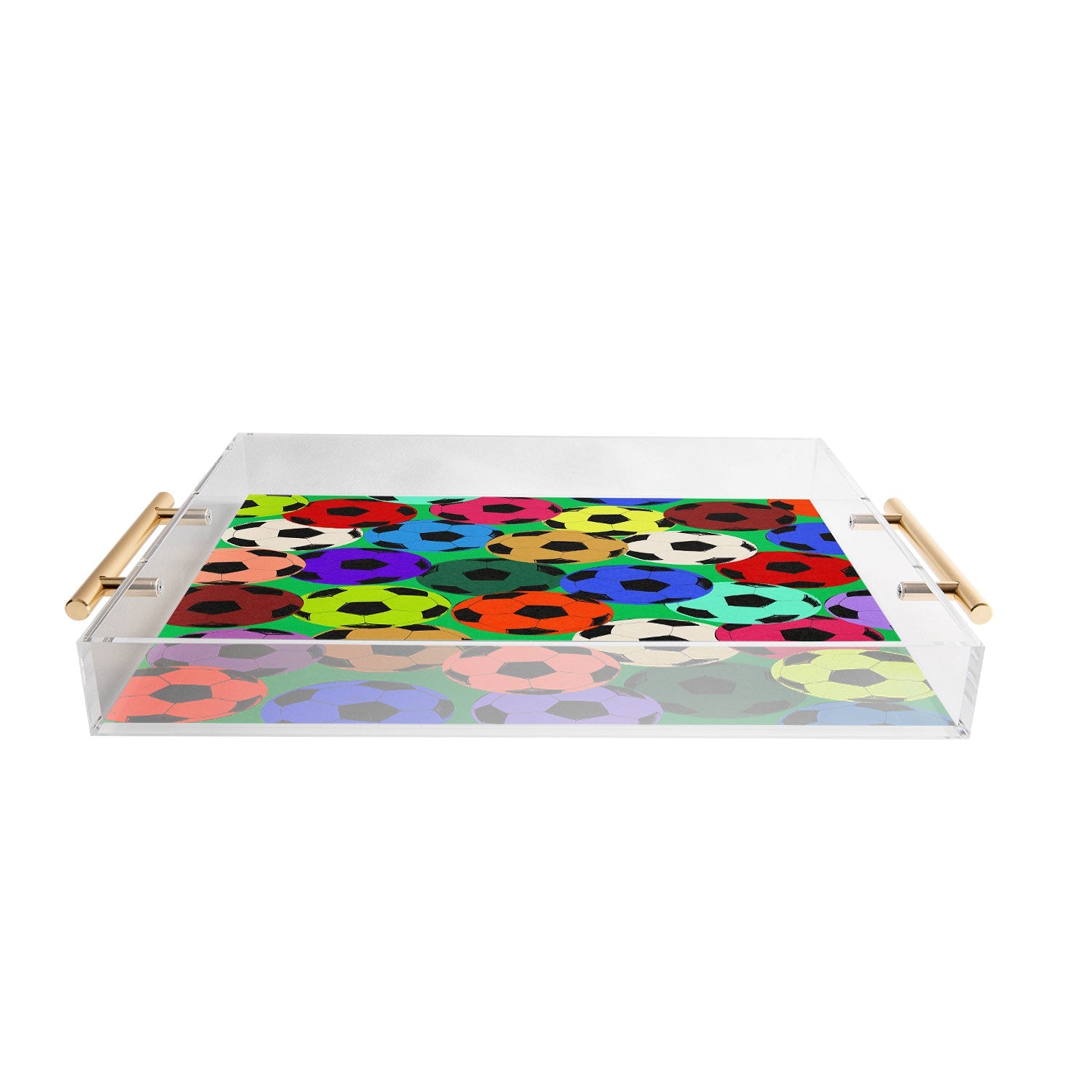 Society6 Design Studio World Cup Football Rainbow Acrylic Tray