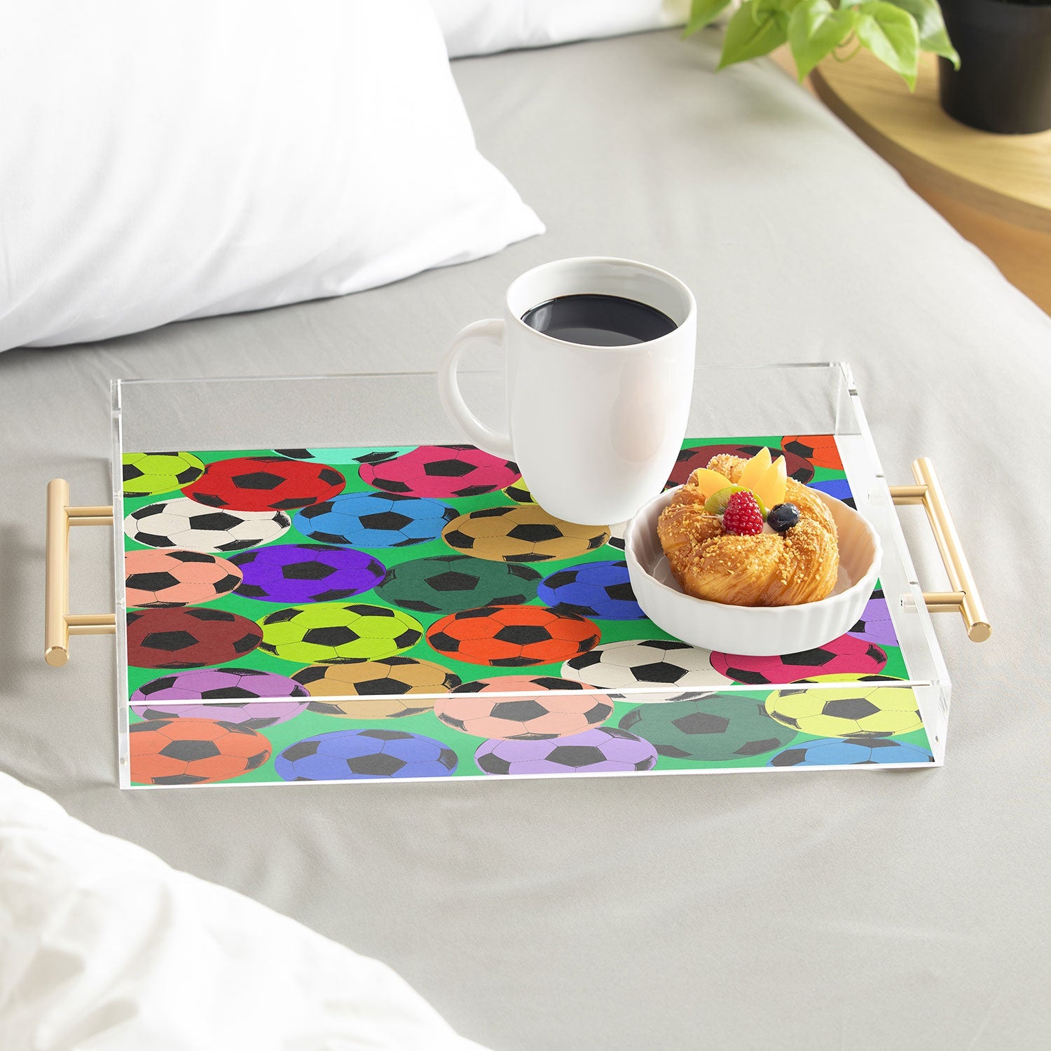 Society6 Design Studio World Cup Football Rainbow Acrylic Tray