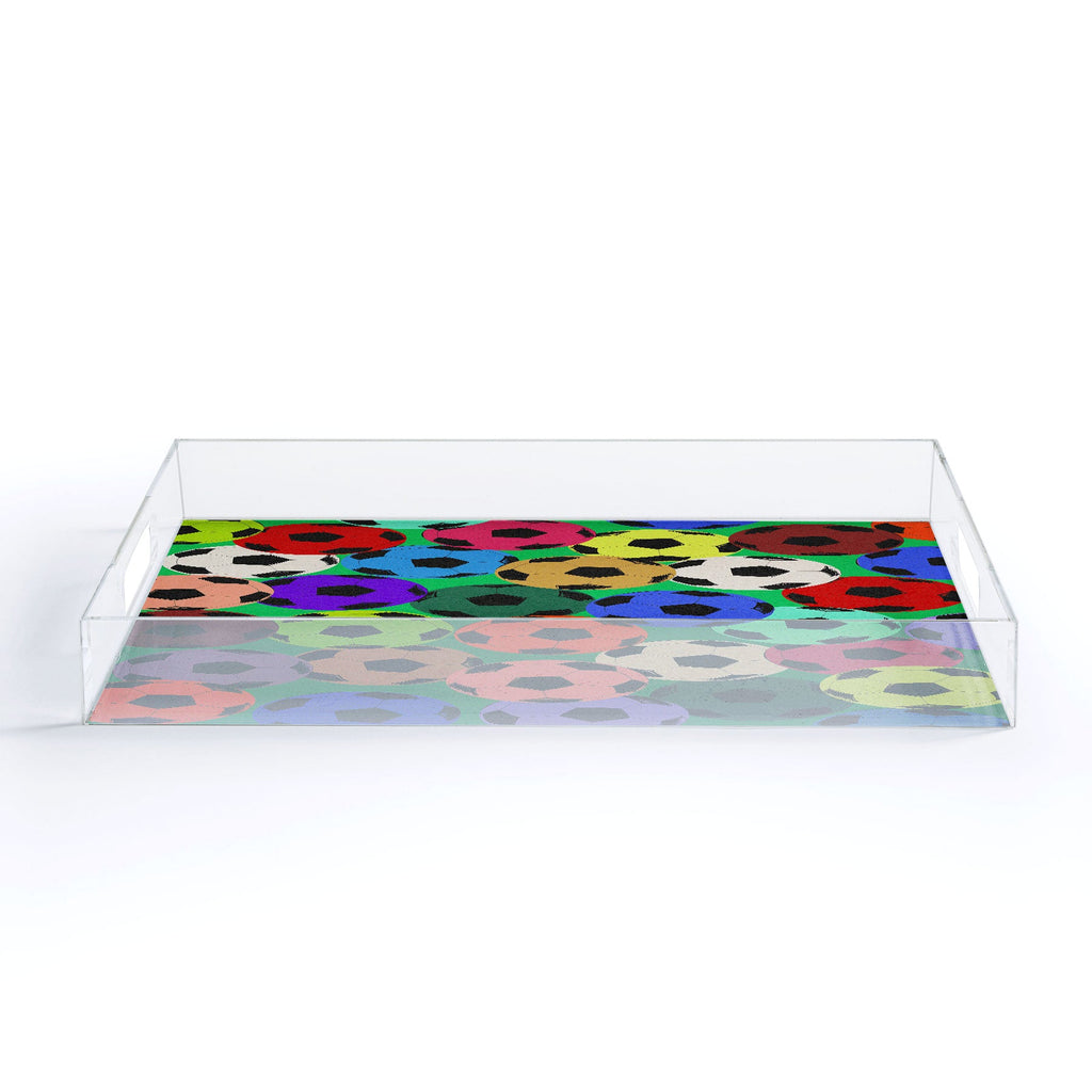 Society6 Design Studio World Cup Football Rainbow Acrylic Tray