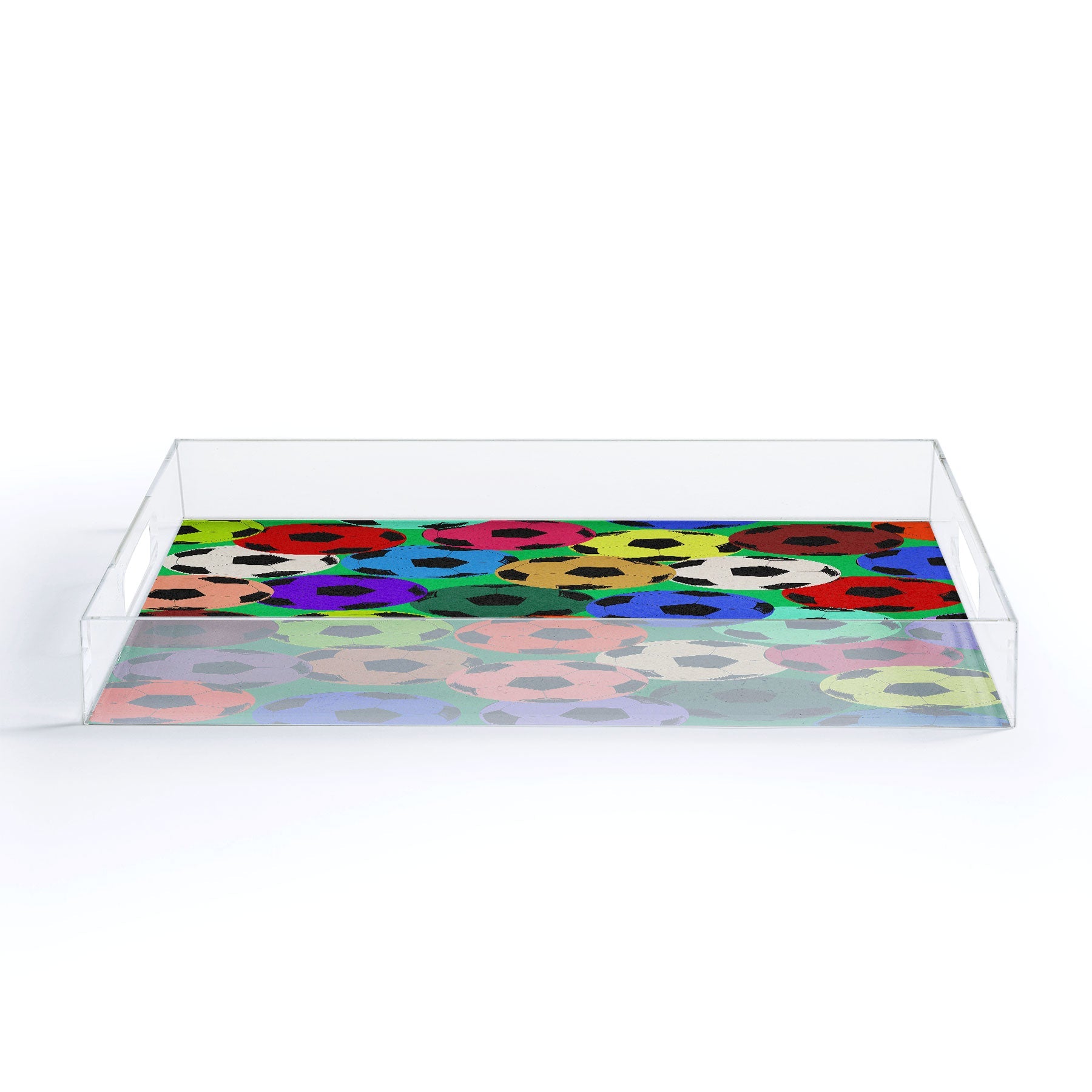 Society6 Design Studio World Cup Football Rainbow Acrylic Tray