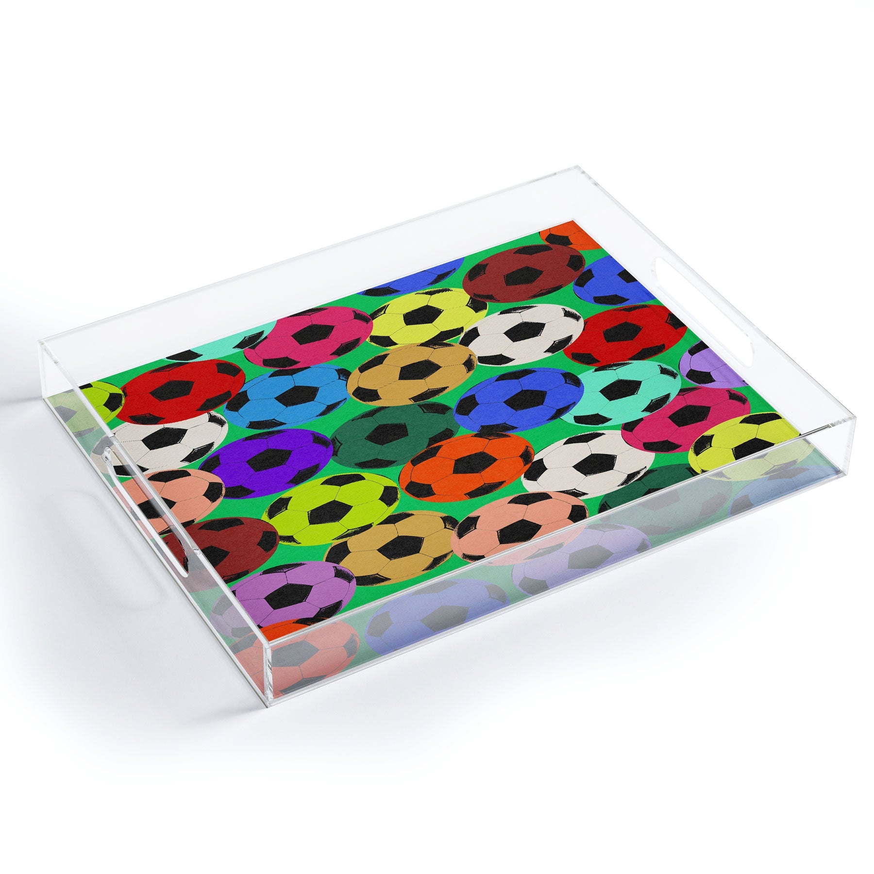 Society6 Design Studio World Cup Football Rainbow Acrylic Tray