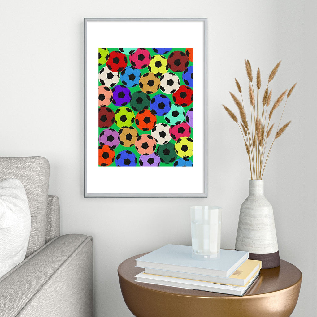 Society6 Design Studio World Cup Football Rainbow Metal Framed Art Print