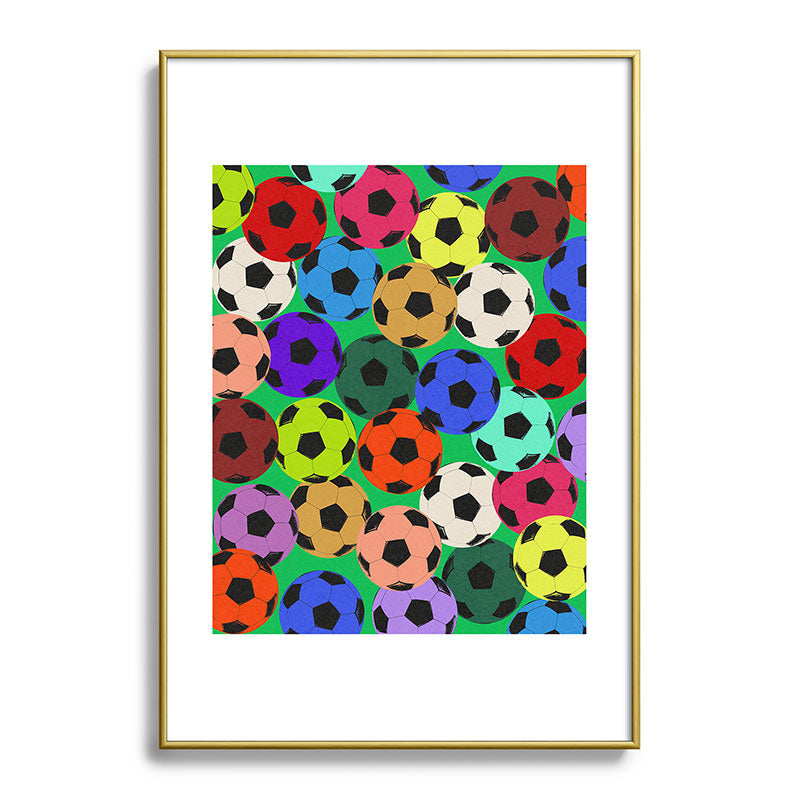 Society6 Design Studio World Cup Football Rainbow Metal Framed Art Print