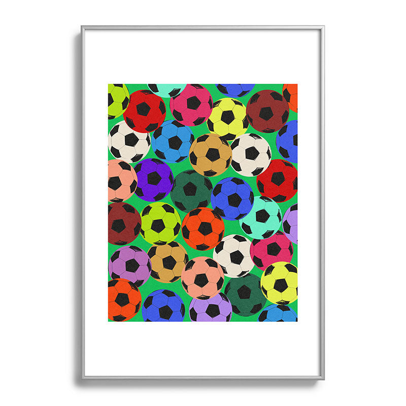Society6 Design Studio World Cup Football Rainbow Metal Framed Art Print