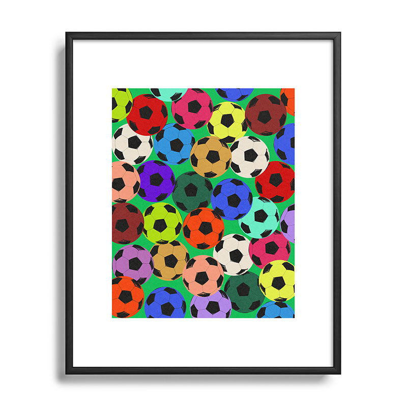 Society6 Design Studio World Cup Football Rainbow Metal Framed Art Print