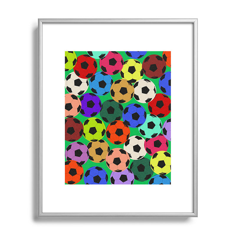 Society6 Design Studio World Cup Football Rainbow Metal Framed Art Print