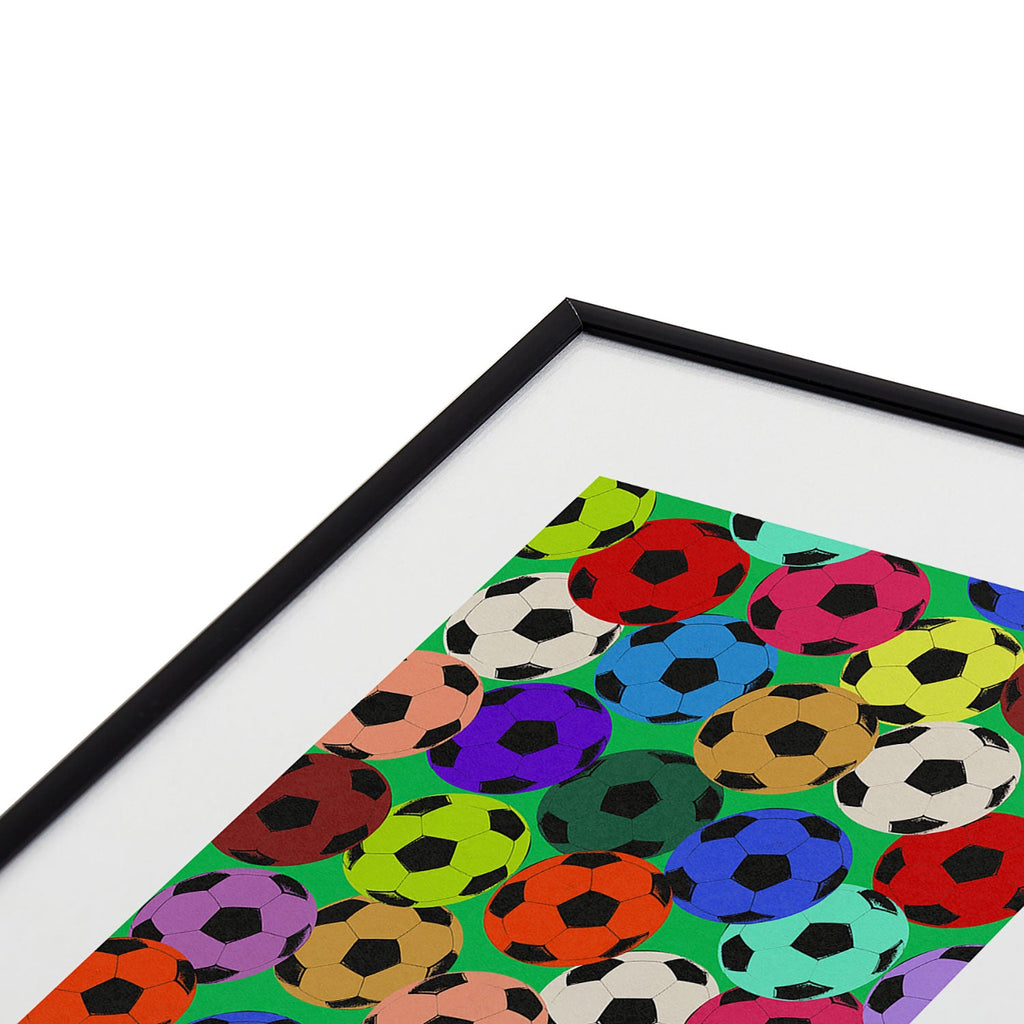 Society6 Design Studio World Cup Football Rainbow Metal Framed Art Print