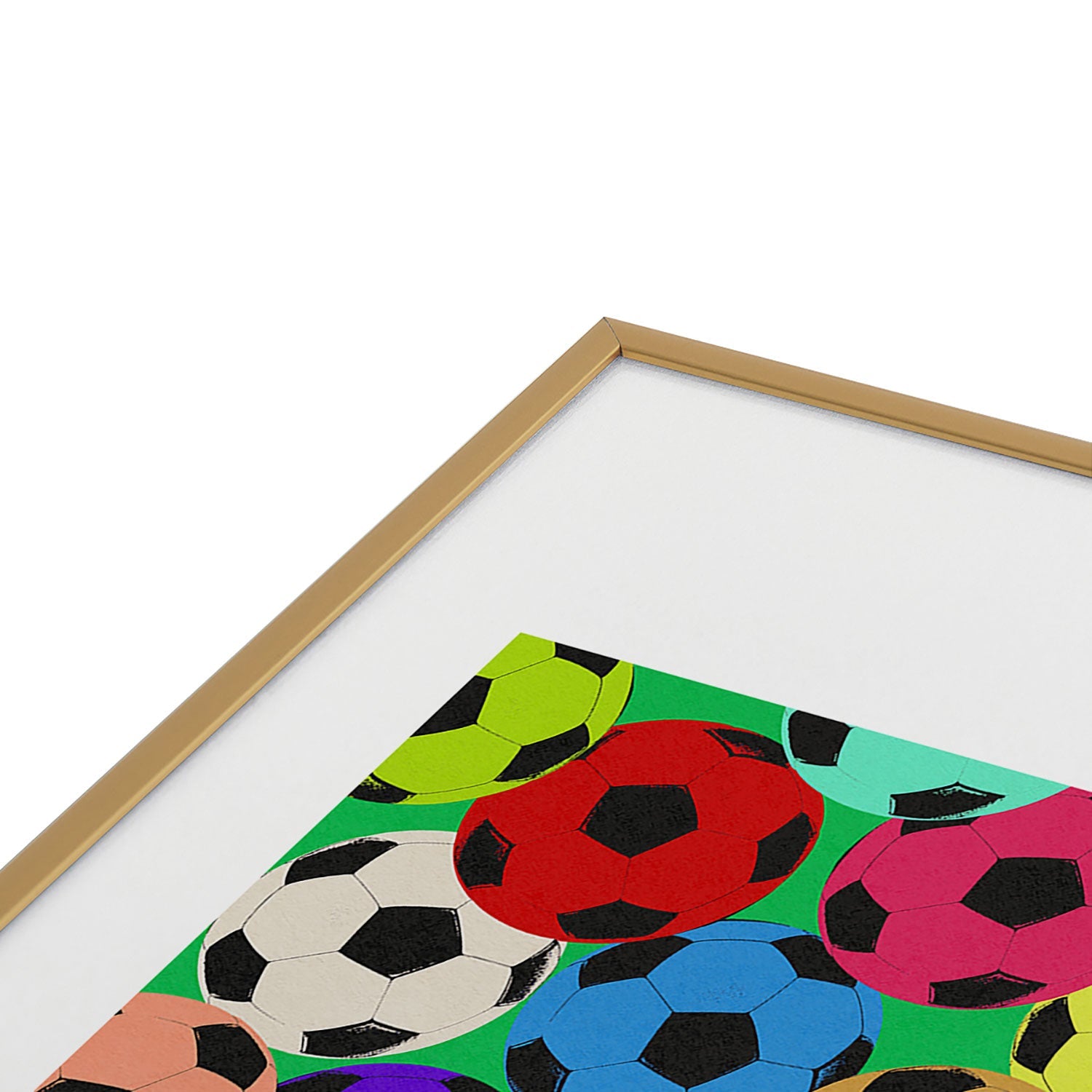 Society6 Design Studio World Cup Football Rainbow Metal Framed Art Print
