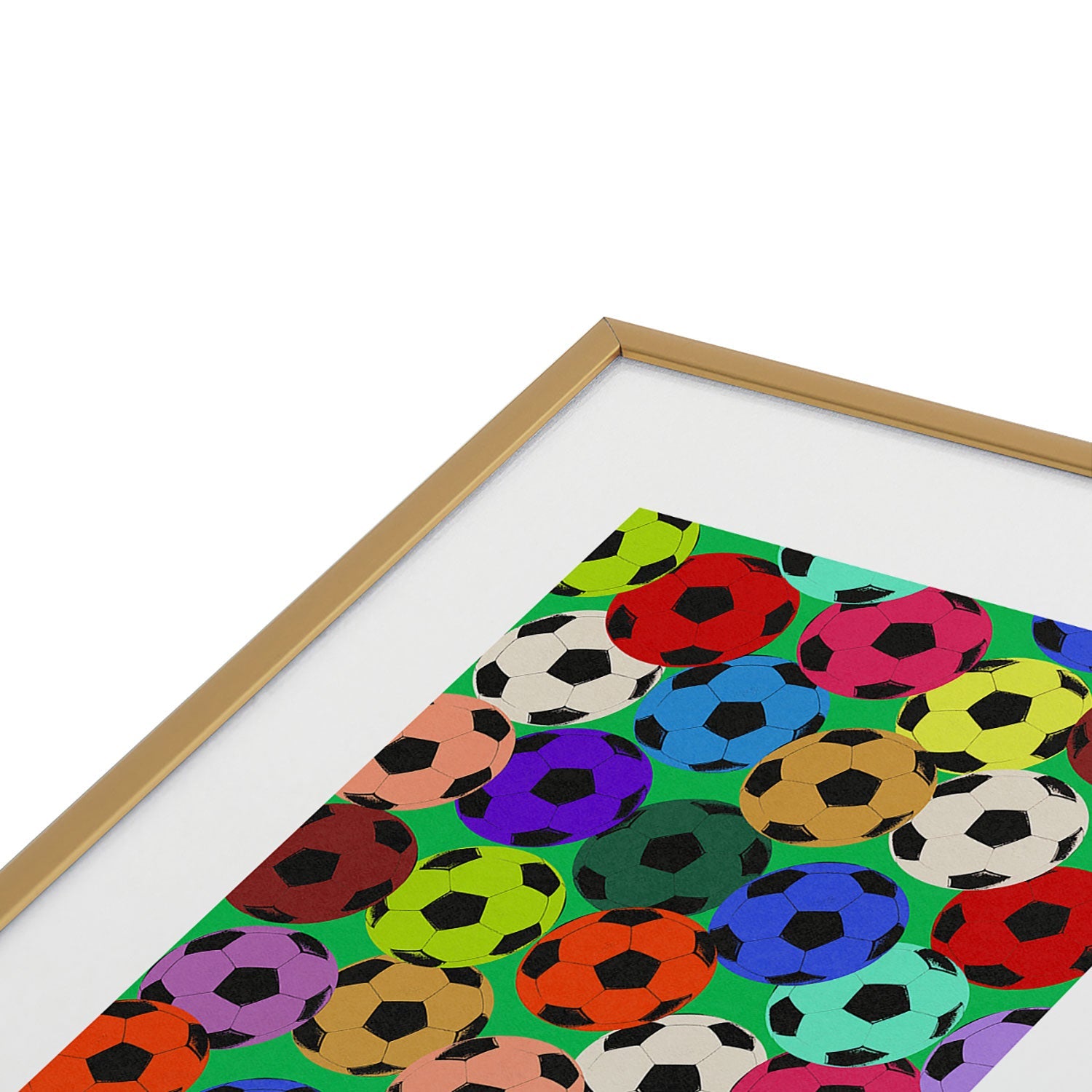 Society6 Design Studio World Cup Football Rainbow Metal Framed Art Print