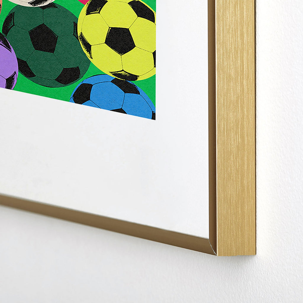 Society6 Design Studio World Cup Football Rainbow Metal Framed Art Print