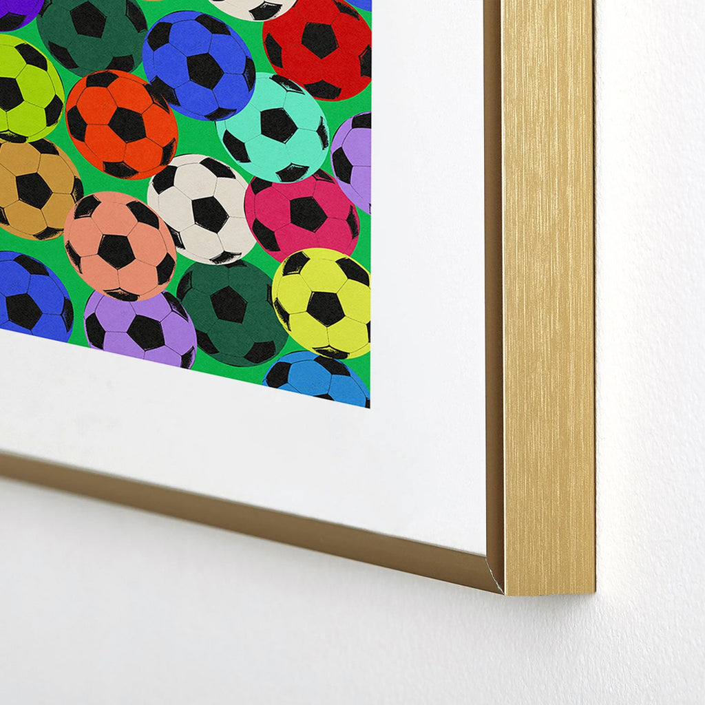 Society6 Design Studio World Cup Football Rainbow Metal Framed Art Print