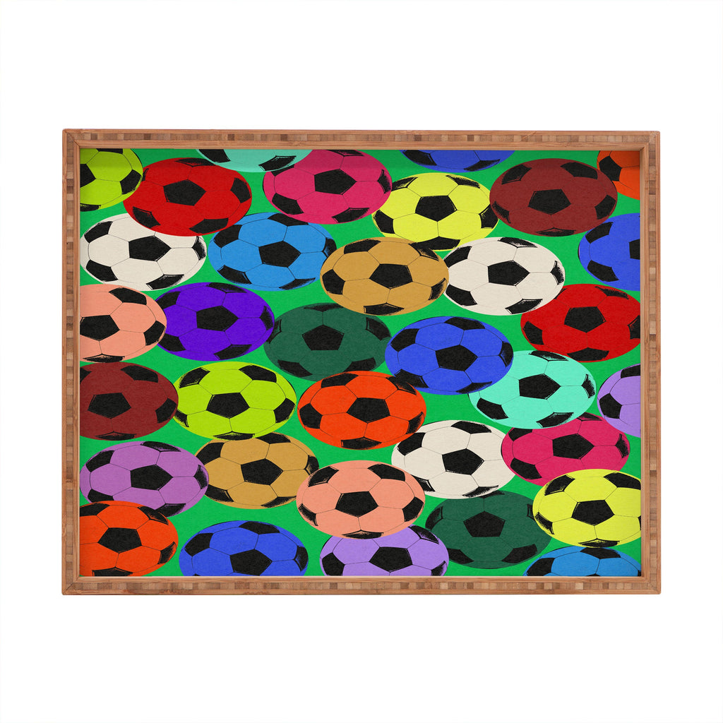 Society6 Design Studio World Cup Football Rainbow Rectangular Tray