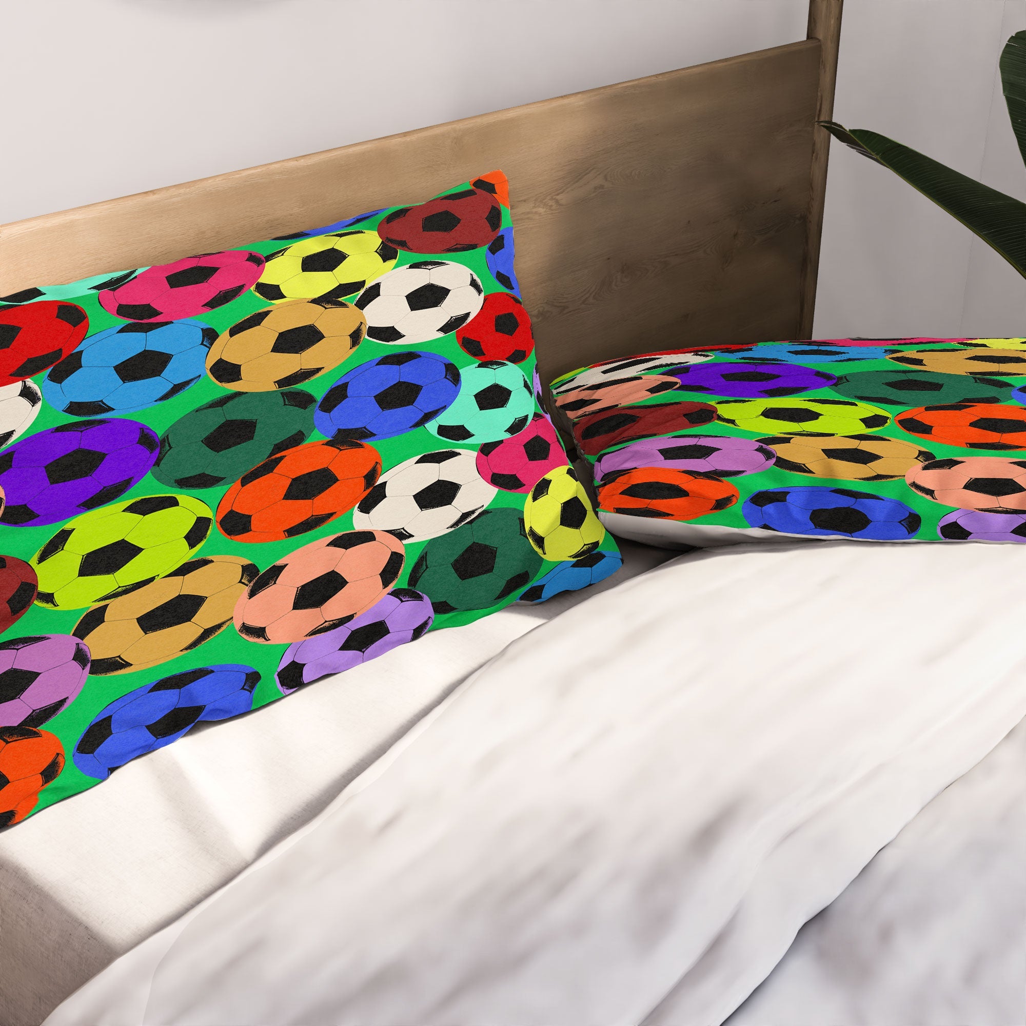 Society6 Design Studio World Cup Football Rainbow Pillow Shams