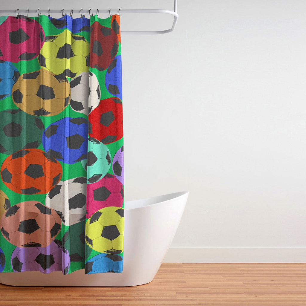 Society6 Design Studio World Cup Football Rainbow Shower Curtain