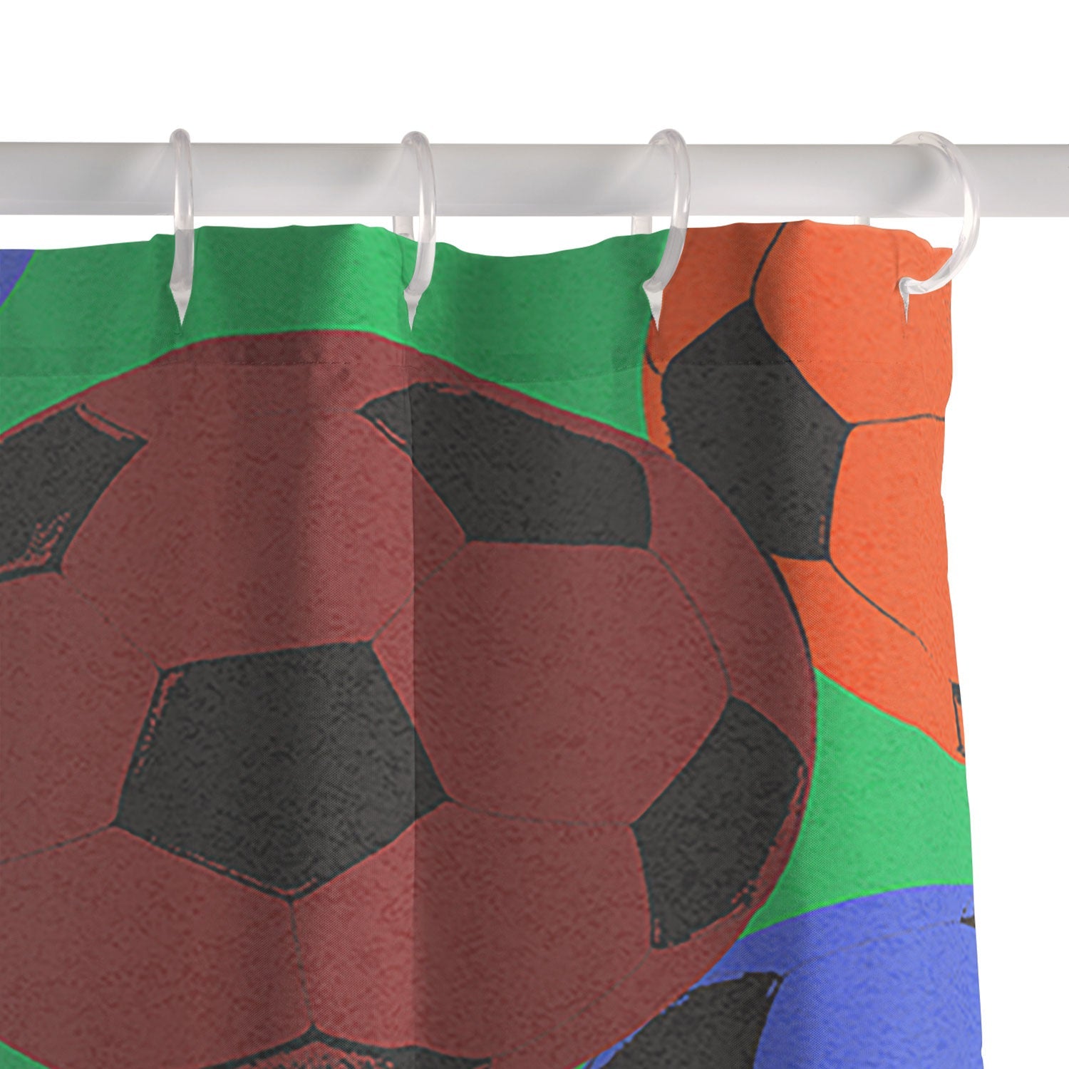 Society6 Design Studio World Cup Football Rainbow Shower Curtain