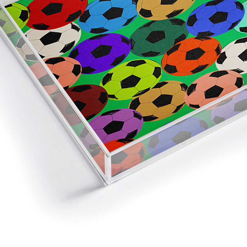 Society6 Design Studio World Cup Football Rainbow Acrylic Tray