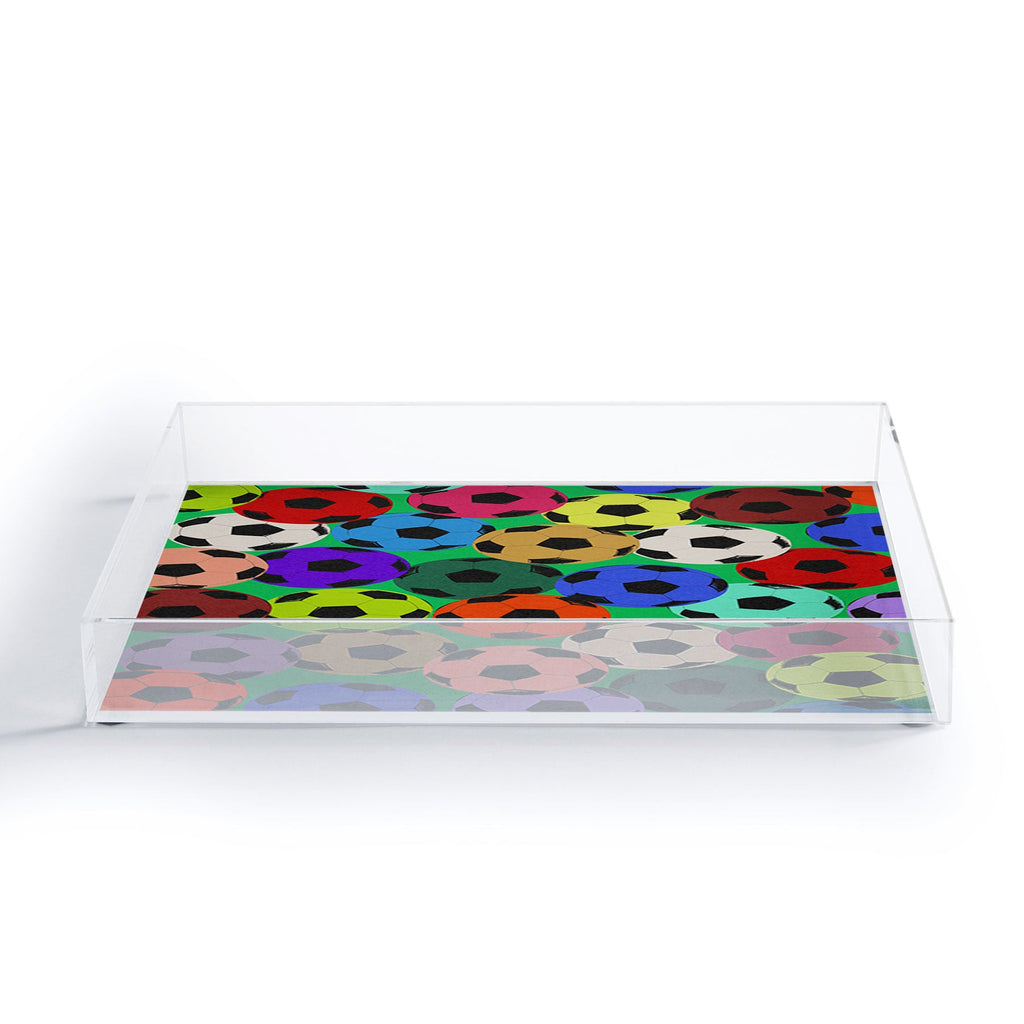 Society6 Design Studio World Cup Football Rainbow Acrylic Tray
