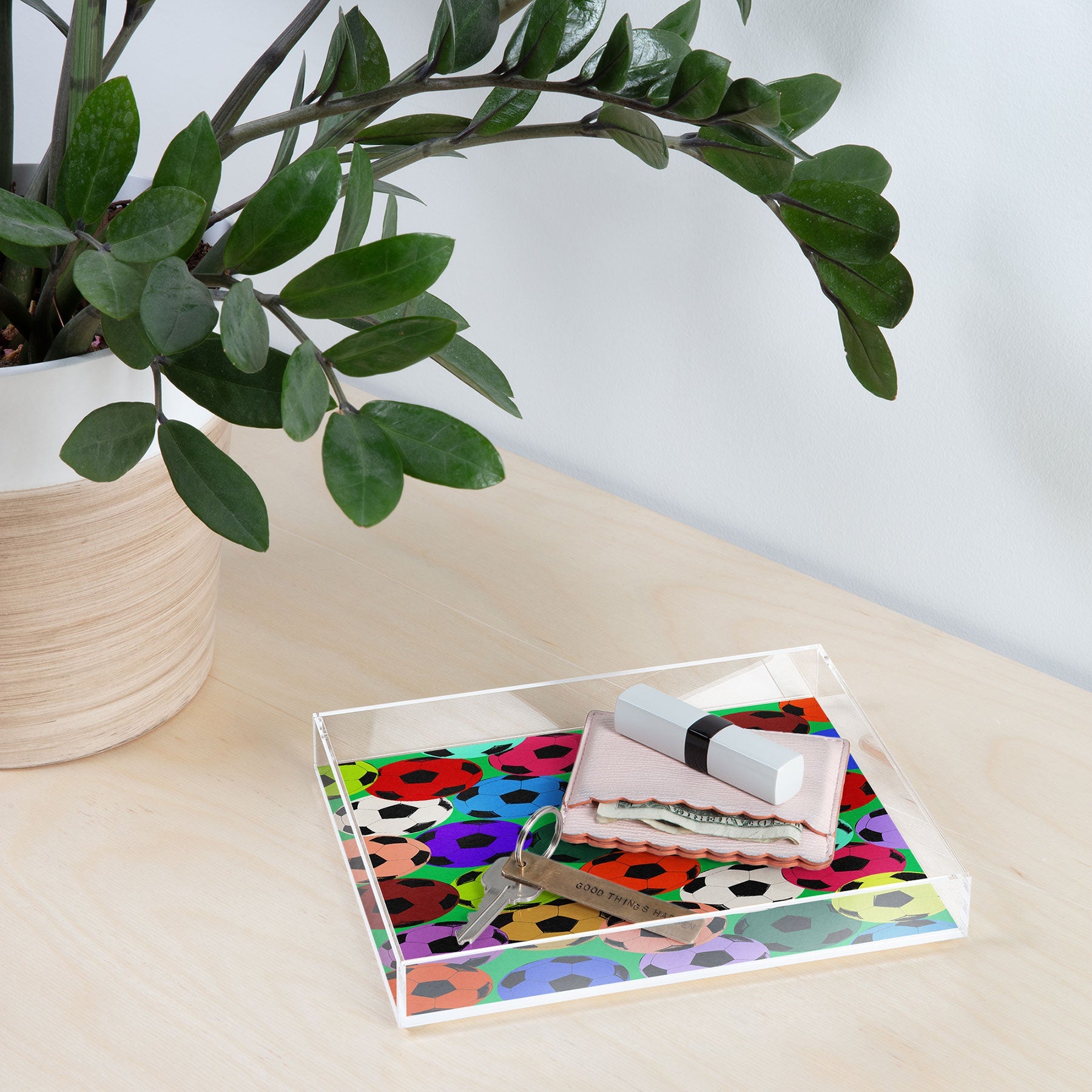 Society6 Design Studio World Cup Football Rainbow Acrylic Tray