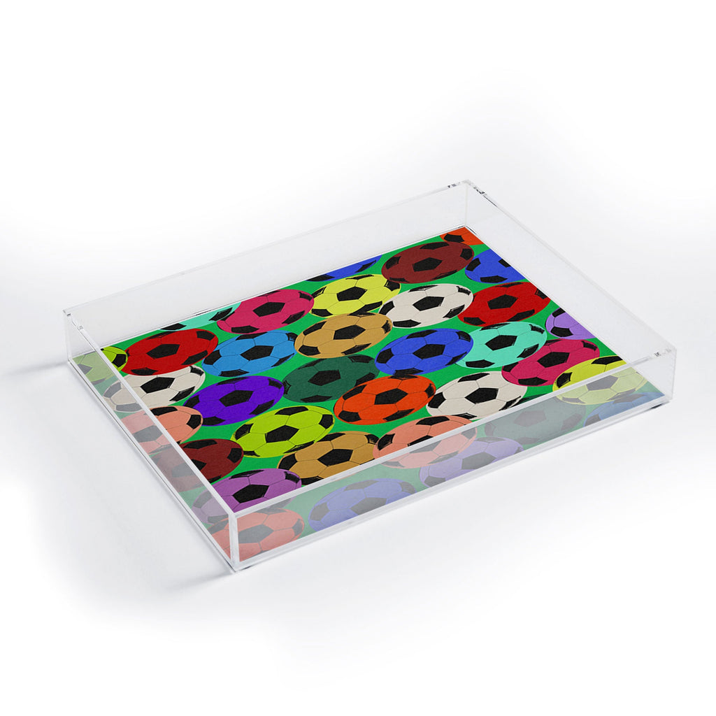 Society6 Design Studio World Cup Football Rainbow Acrylic Tray