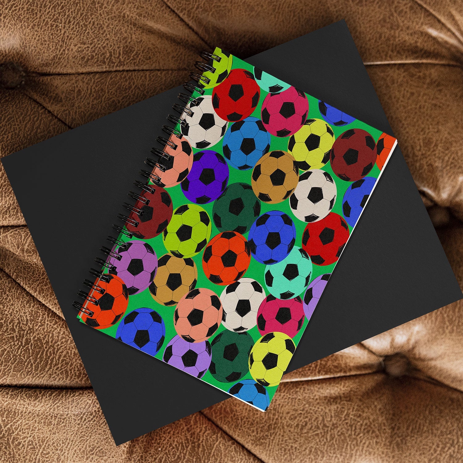 Society6 Design Studio World Cup Football Rainbow Spiral Notebook
