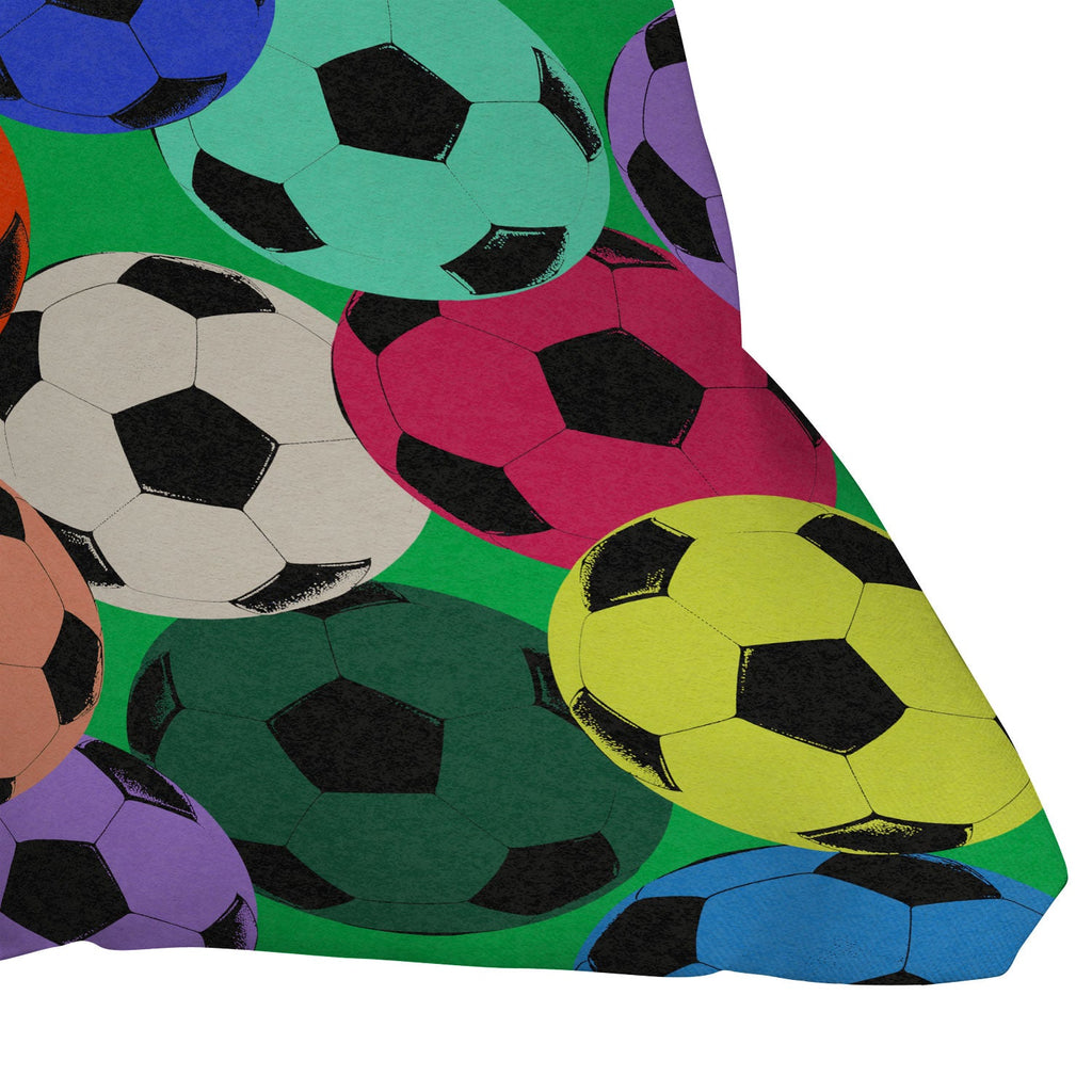 Society6 Design Studio World Cup Football Rainbow Outdoor Throw Pillow