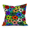 Society6 Design Studio World Cup Football Rainbow Outdoor Throw Pillow