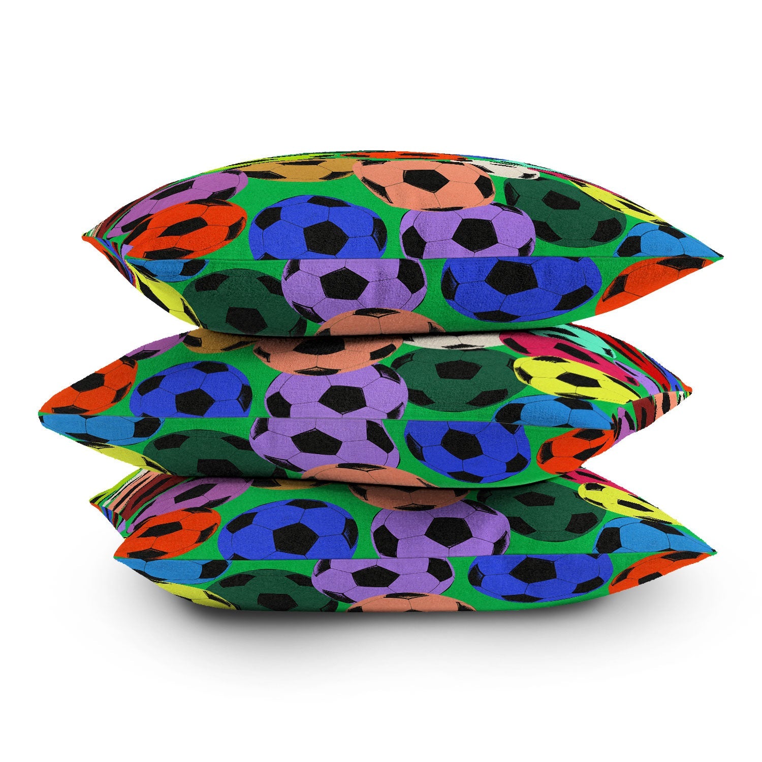 Society6 Design Studio World Cup Football Rainbow Outdoor Throw Pillow