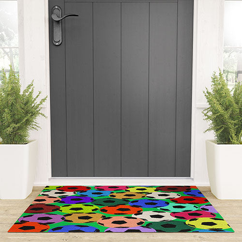 Society6 Design Studio World Cup Football Rainbow Welcome Mat