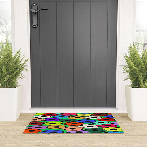 Society6 Design Studio World Cup Football Rainbow Welcome Mat