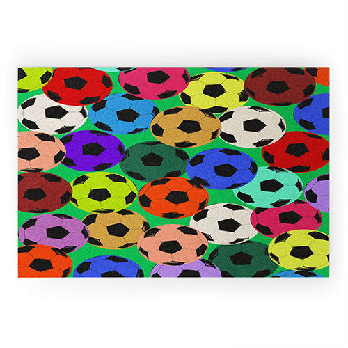 Society6 Design Studio World Cup Football Rainbow Welcome Mat