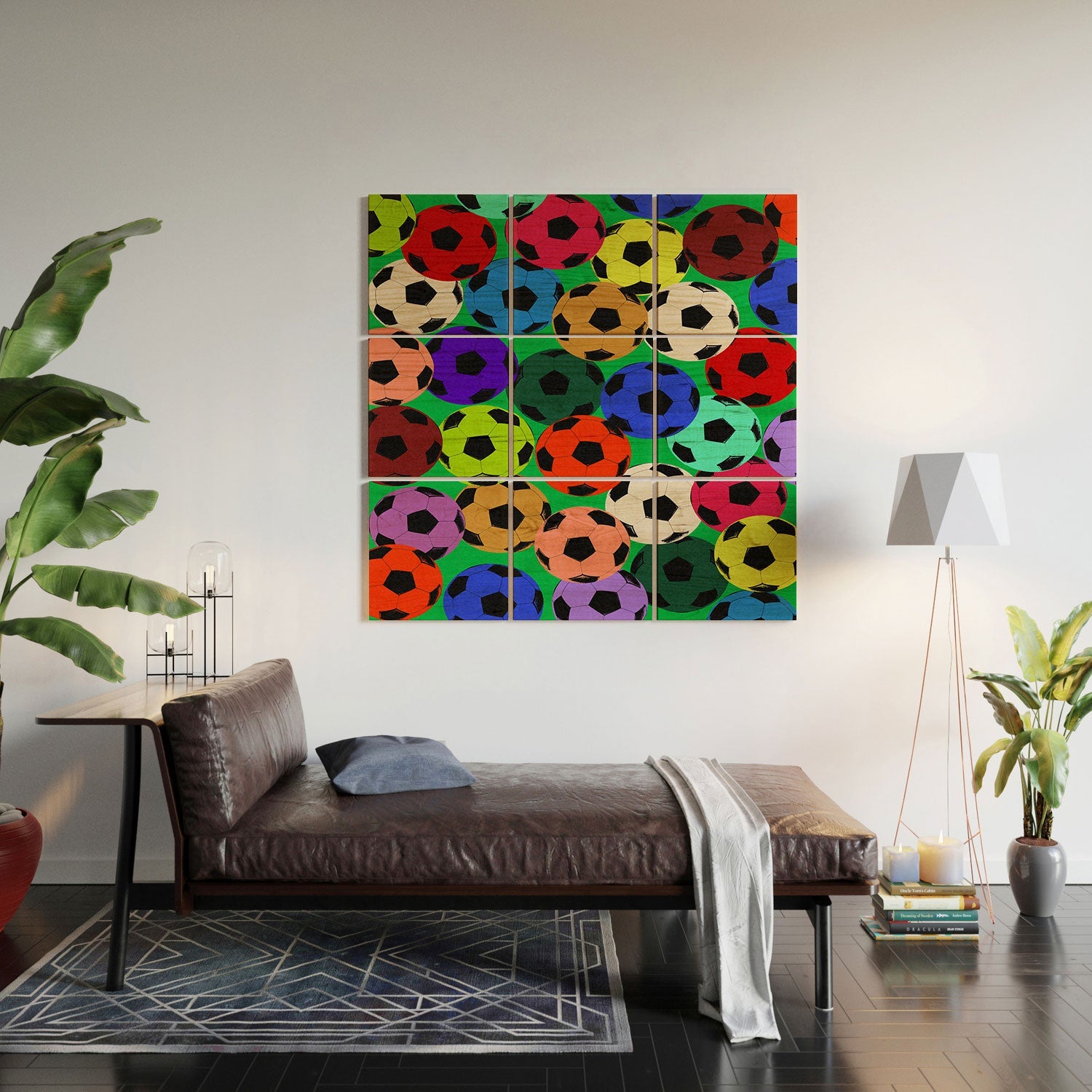 Society6 Design Studio World Cup Football Rainbow Wood Wall Mural