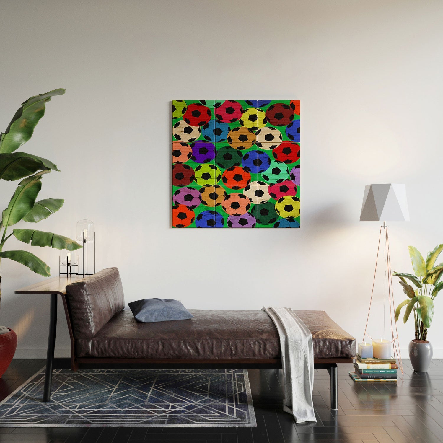 Society6 Design Studio World Cup Football Rainbow Wood Wall Mural