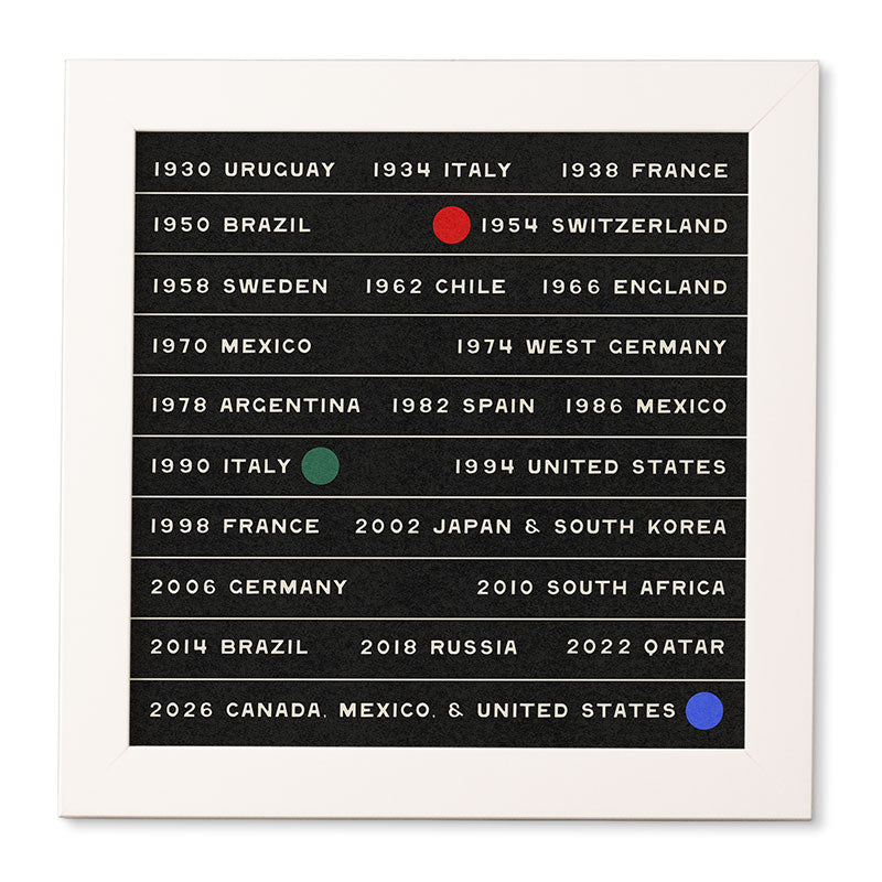 Society6 Design Studio World Cup Since 1930 Framed Wall Art