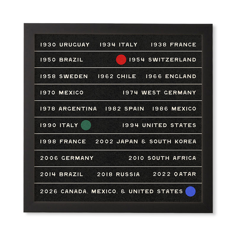 Society6 Design Studio World Cup Since 1930 Framed Wall Art