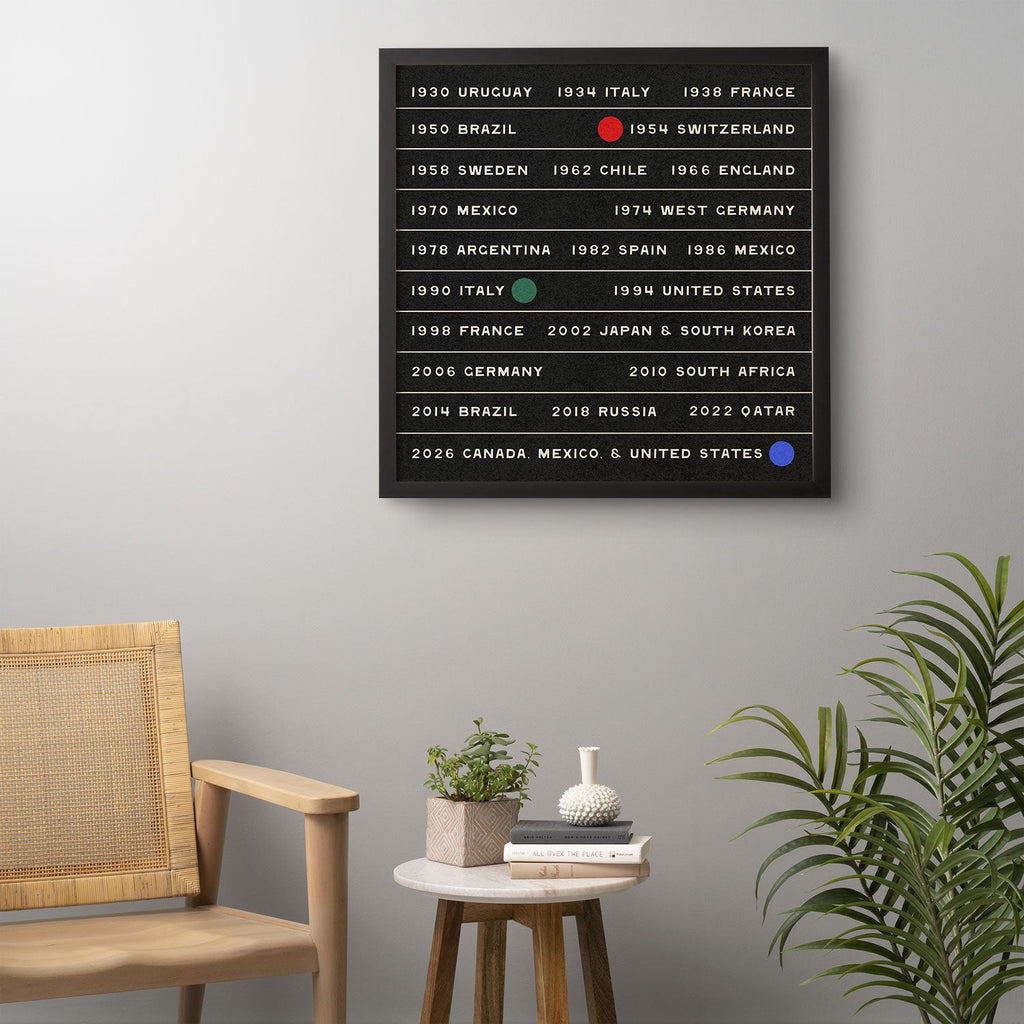 Society6 Design Studio World Cup Since 1930 Framed Wall Art
