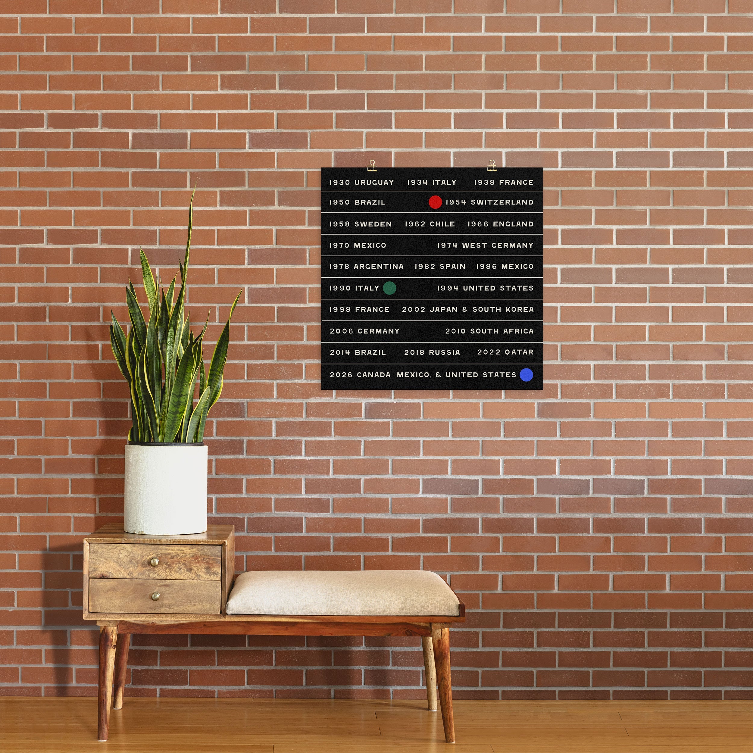 Society6 Design Studio World Cup Since 1930 Art Print