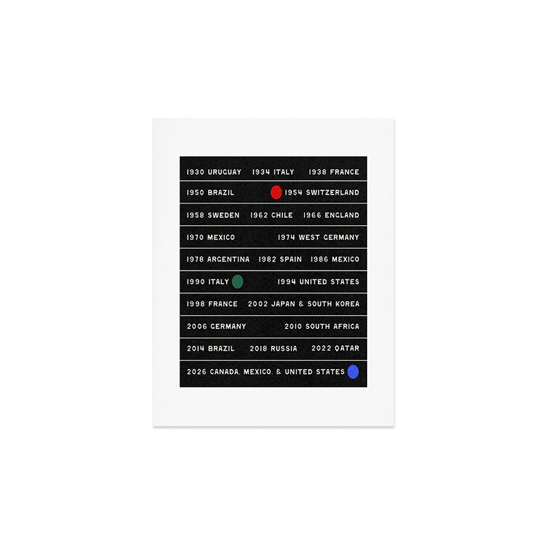 Society6 Design Studio World Cup Since 1930 Art Print